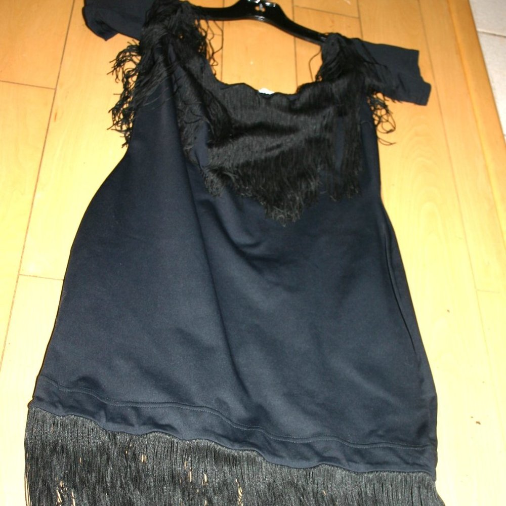 OZBEK Black Fringe Cocktail/Party Dress Made in Italy Size 6 Vintage Worn Once - Picture 11 of 12